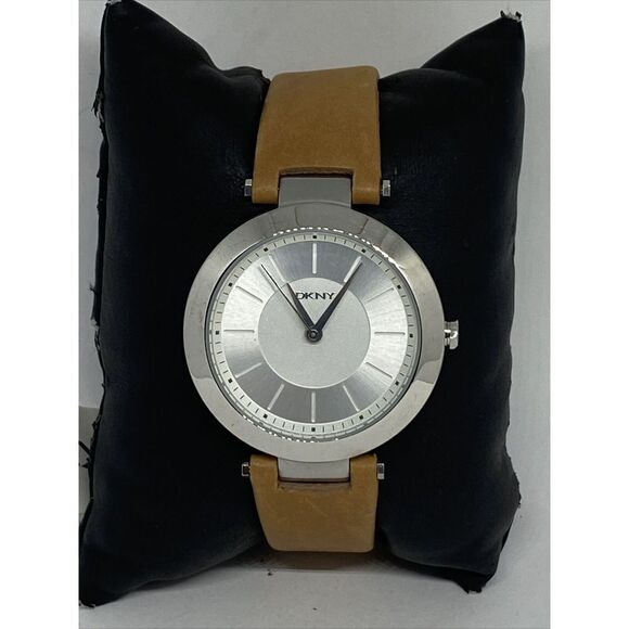 DKNY Stanhope NY-2293 Womens Brown Leather Analog Silver Dial Quartz Watch VK258 main image 11